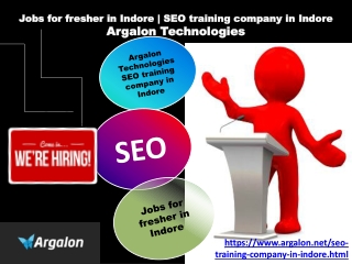 Jobs for fresher in Indore | SEO training company in Indore