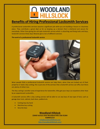 Benefits of Hiring Professional Locksmith Services