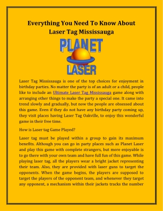 Everything You Need To Know About Laser Tag Mississauga