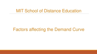 Factors affecting the Demand Curve - MIT School of Distance Education