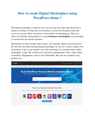 Create Digital Marketplace Using Wordpress theme