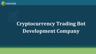 Cryptocurrency Trading Bot Development Company
