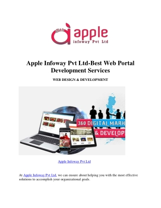 Best Web Portal Development Services in Chennai - Apple Infoway