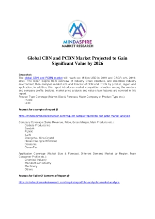 Global CBN and PCBN Market Projected to Gain Significant Value by 2026