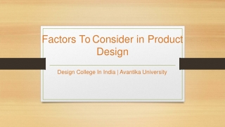 Product Design Factors - Factors to Consider in Product Design - Avantika University