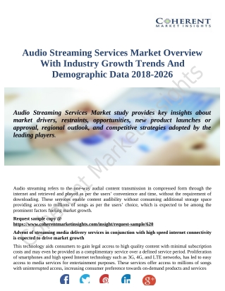 Audio Streaming Market Segmentation By Market Size, Drivers And Latest Opportunities Forecast To 2026