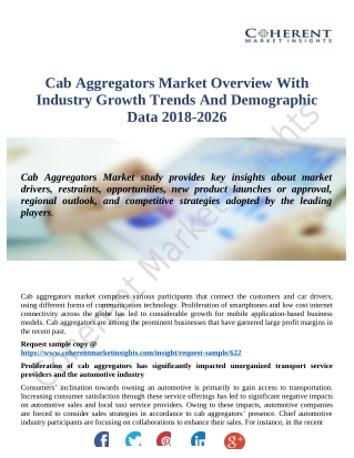 Cab Aggregators Market Will Generate Massive Revenue In Future