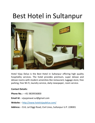 Best Hotel in Sultanpur