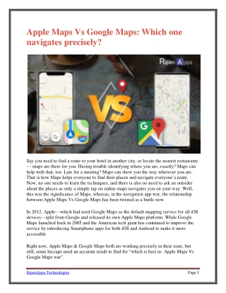 Apple Maps Vs Google Maps: Which one navigates precisely?