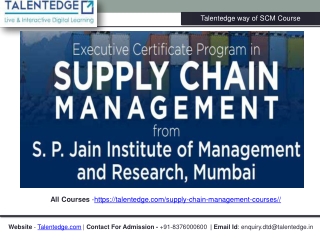 Supply Chain Management Certificate Program