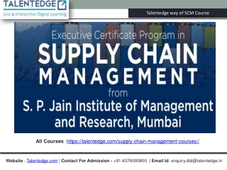 Supply Chain Management Program