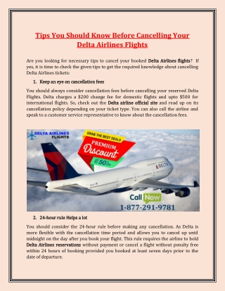 Tips You Should Know Before Cancelling Your Delta Airlines Flights