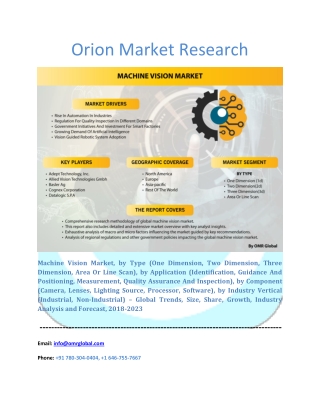 Machine Vision Market: Industry Growth, Market Size, Share and Forecast 2018-2023