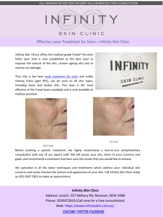 Effective Laser Treatment for Scars – Infinity Skin Clinic