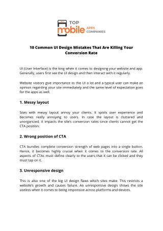 10 Common UI Design Mistakes That Are Killing Your Conversion Rate