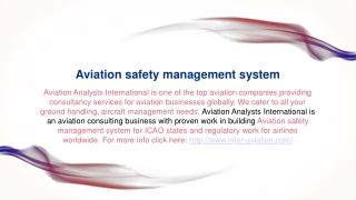 Aviation safety management system