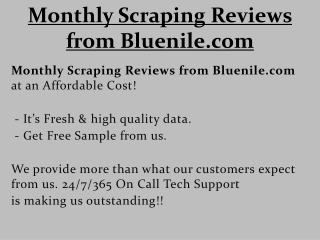 Monthly Scraping Reviews from Bluenile.com