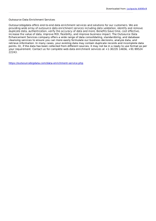 Outsource Data Enrichment Services