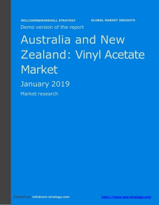 WMStrategy Demo Australia And New Zealand Vinyl Acetate Market January 2019