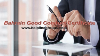 Good Conduct Certificate Bahrain