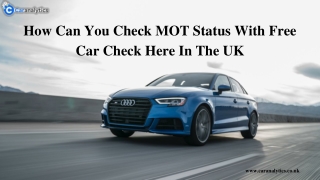 Can you really make a free car check on any UK cars online?