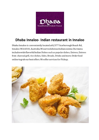 Dhaba Innaloo - Indian food delivery and takeaway restaurant in Innaloo