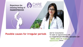 Possible causes for irregular periods