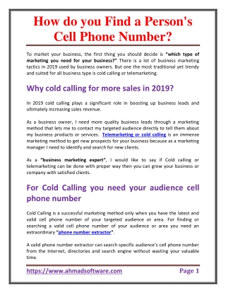 Extract Valid Cell phone number with Cute Phone Number Extractor