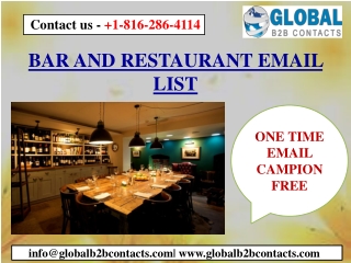 BAR AND RESTAURANT EMAIL LIST