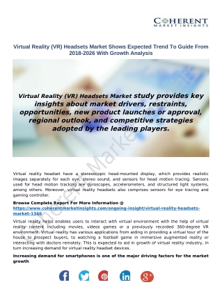 Virtual Reality (VR) Headsets Market