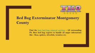 Bed Bug Exterminator Montgomery County