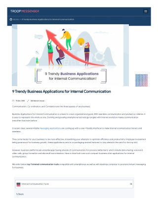 9 Trendy Business Tools for Internal communication
