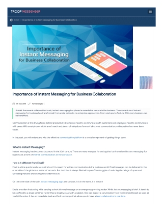 Importance of Instant Messaging for Business Collaboration