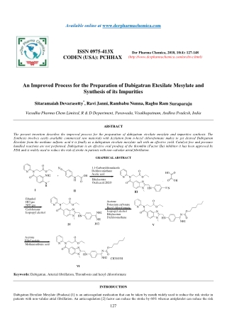 An Improved Process for the Preparation of Dabigatran Etexilate Mesylate and Synthesis of its Impurities