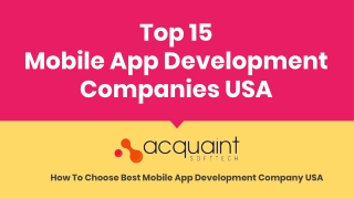 Top 15 Mobile App Development Companies USA