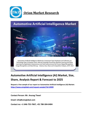 Automotive Artificial Intelligence (AI) Market, Size, Share, Analysis Report & Forecast to 2025