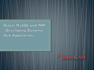 Oracle MySQL and PHP - Developing Dynamic Web Applications