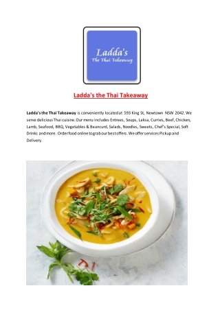 Ladda's the Thai Takeaway-Newtown - Order Food Online