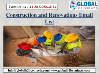 Construction and Renovations Email List