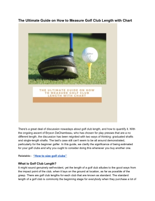 The Ultimate Guide on How to Measure Golf Club Length with Chart