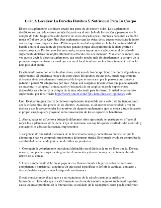 Cómo Exactamente A Encontrar La Derecha Dietética Y Nutricional Para Tu Cuerpo