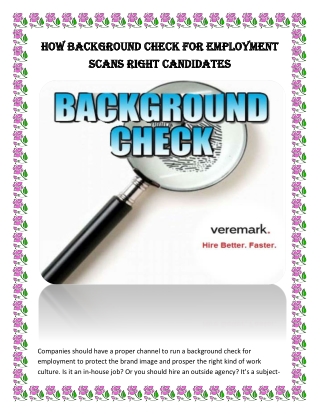 How Background Check for Employment Scans Right Candidates