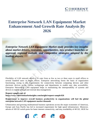 Enterprise Network LAN equipment Market Covers Drivers And Growth Trends During 2018 To 2026