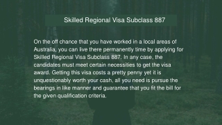 Visa Subclass 887 | Skilled Regional Visa Subclass 887