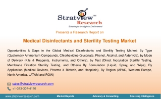 Medical Disinfectants and Sterility Testing Market | Trends & Forecast |
