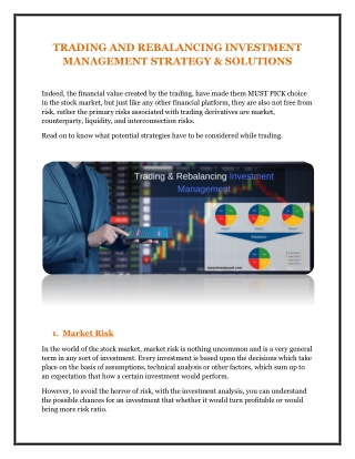 TRADING AND REBALANCING INVESTMENT MANAGEMENT STRATEGY & SOLUTIONS