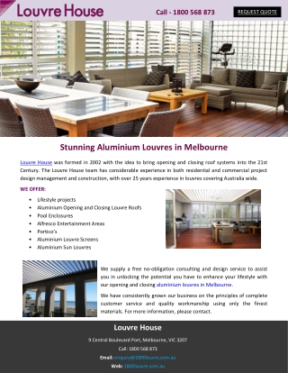 Stunning Aluminium Louvres in Melbourne