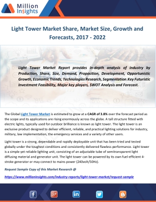 Light Tower Market Share, Market Size, Growth and Forecasts, 2017 - 2022