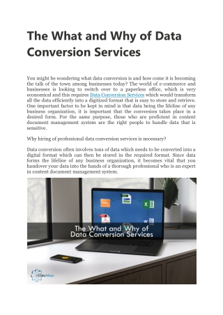The What and Why of Data Conversion Services