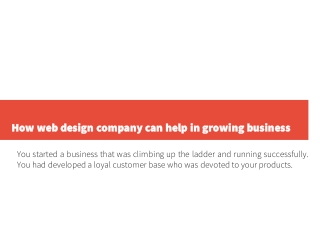 How web design company can help in growing business